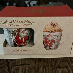 Fitz and Floyd Santa coffee cake mugs (2pcs)